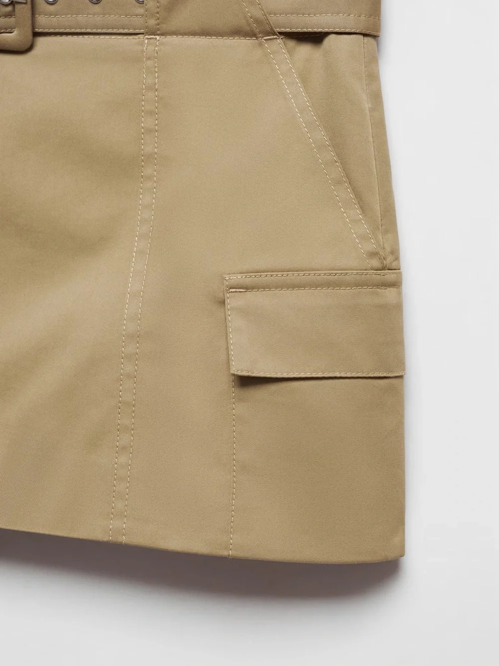 Mango Cargo Mini-Skirt With Belt - Picture 7 of 14